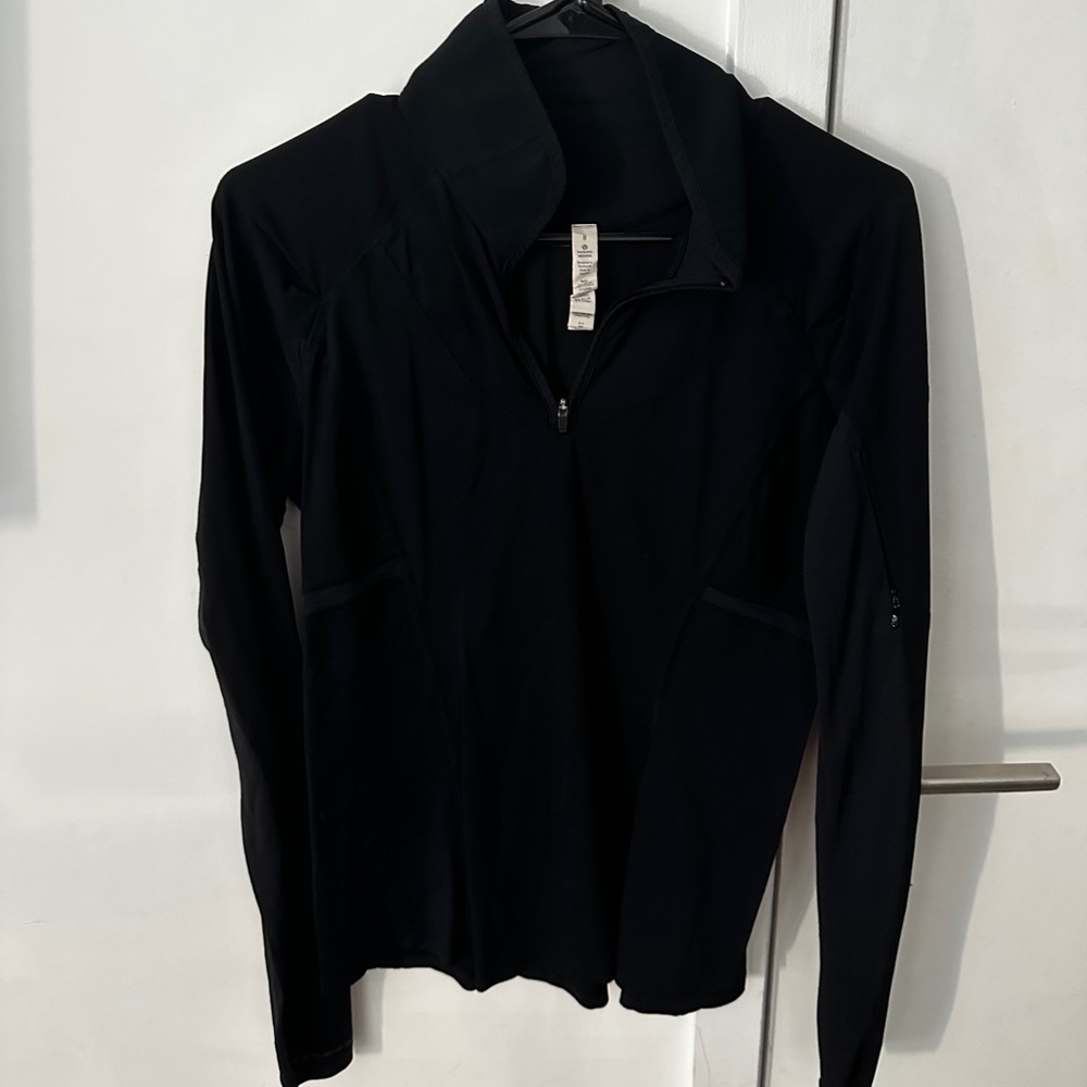 Black Lulu quarter zip long sleeve jacket - Picture 3 of 7